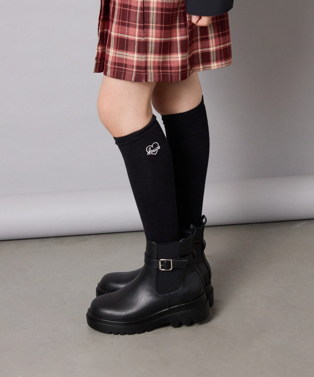 KGLAD04009 a.v.v KIDS(アー・ヴェ・ヴェ) [KIDS]ハート刺繍ニーハイソックス グレー