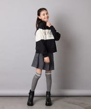 KGLAD05009 a.v.v KIDS(アー・ヴェ・ヴェ) [KIDS]【小学生人気No1】ラインニーハイソックス グレー