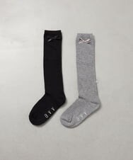 KGLAG30007 a.v.v KIDS(アー・ヴェ・ヴェ) [KIDS]【19-21/22-24cm】リボンハイソックス グレー