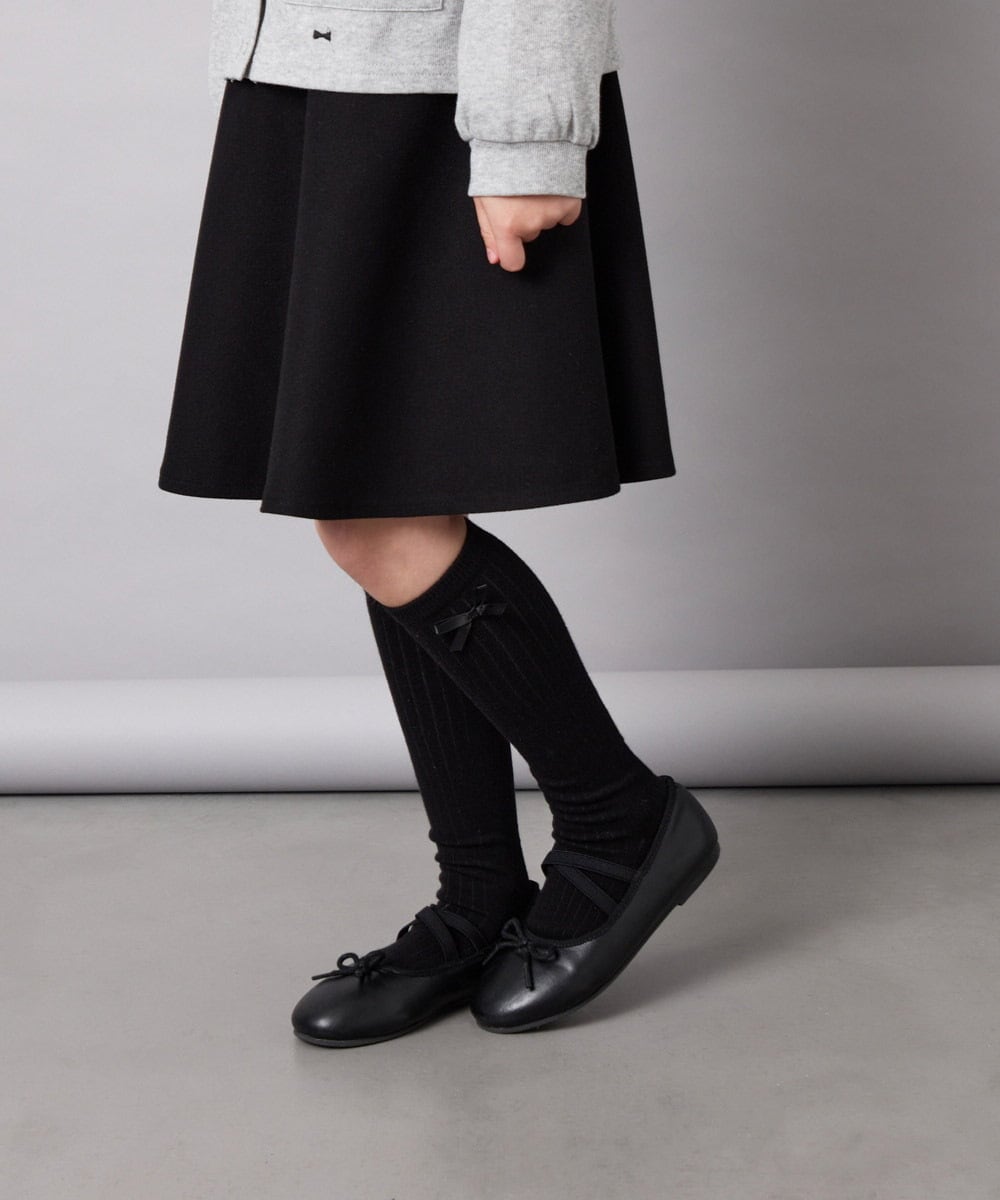 KGLAG30007 a.v.v KIDS(アー・ヴェ・ヴェ) [KIDS]【19-21/22-24cm】リボンハイソックス ブラック