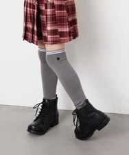 KGLAG32009 a.v.v KIDS(アー・ヴェ・ヴェ) [KIDS]【19-21/22-24cm】ラインニーハイソックス グレー