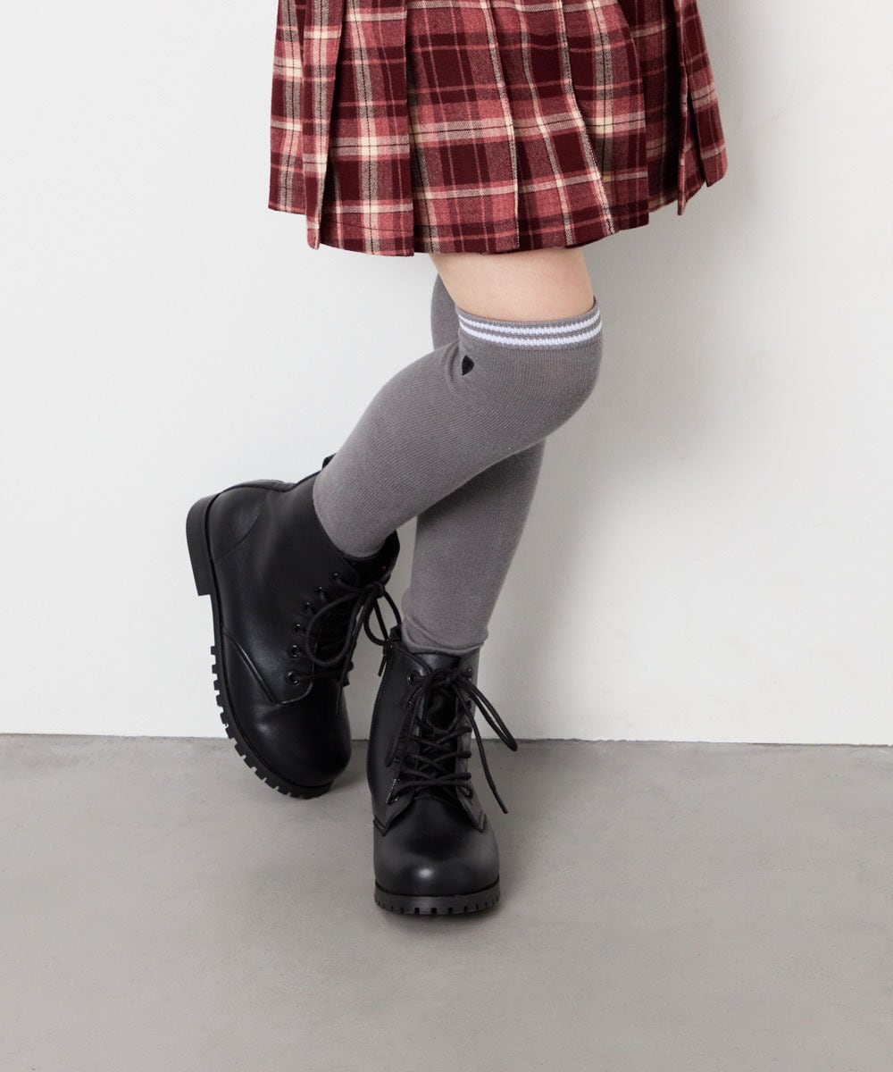 KGLAG32009 a.v.v KIDS(アー・ヴェ・ヴェ) [KIDS]【19-21/22-24cm】ラインニーハイソックス グレー