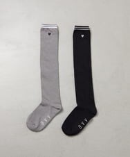 KGLAG32009 a.v.v KIDS(アー・ヴェ・ヴェ) [KIDS]【19-21/22-24cm】ラインニーハイソックス ブラック