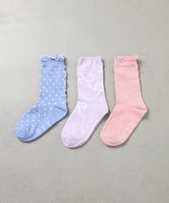 KGLAG34014 a.v.v KIDS(アー・ヴェ・ヴェ) [KIDS]【19-21/22-24cm】フェミニン3足セット ピンク