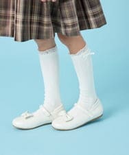 KGLAG40014 a.v.v KIDS(アー・ヴェ・ヴェ) [16-18cm/19-21cm]【セレモニー】フリルリボンハイソックス ホワイト