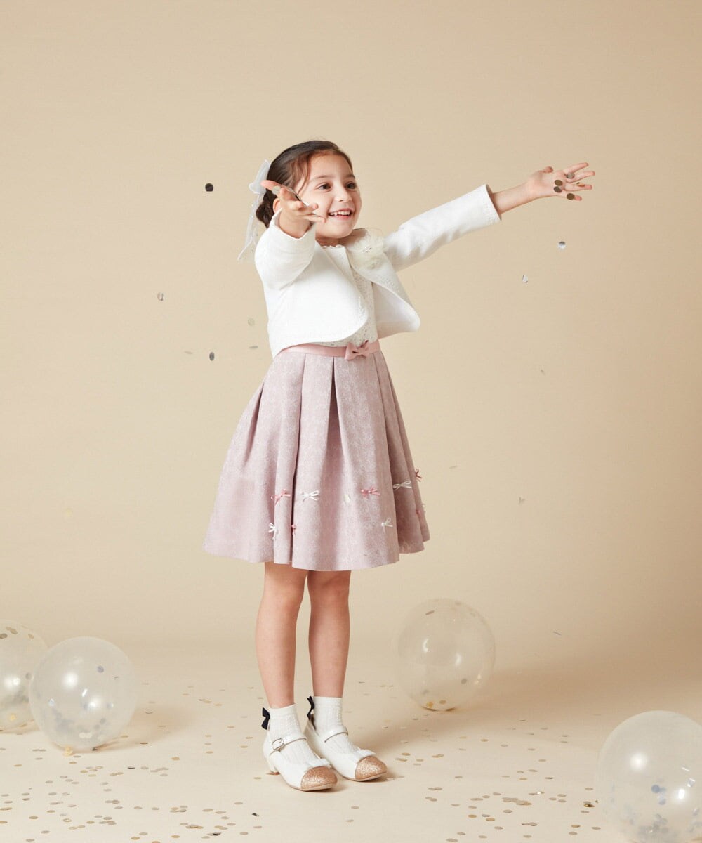 KGLCA02009 a.v.v KIDS(アー・ヴェ・ヴェ) [KIDS]リボン付きショートソックス ホワイト
