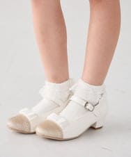 KGLCD01009 a.v.v KIDS(アー・ヴェ・ヴェ) [KIDS]レース付きショートソックス ホワイト