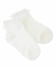 KGLCD01009 a.v.v KIDS(アー・ヴェ・ヴェ) [16-18cm/19-21cm][セレモニー]レース付きショートソックス ホワイト