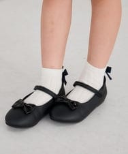 KGLCD02009 a.v.v KIDS(アー・ヴェ・ヴェ) [KIDS]リボン付きショートソックス ホワイト