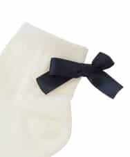 KGLCD02009 a.v.v KIDS(アー・ヴェ・ヴェ) [16-18cm/19-21cm]【セレモニー】リボン付きショートソックス ホワイト