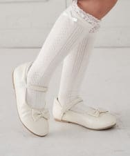 KGLCD03014 a.v.v KIDS(アー・ヴェ・ヴェ) [KIDS]フリルリボンハイソックス ホワイト