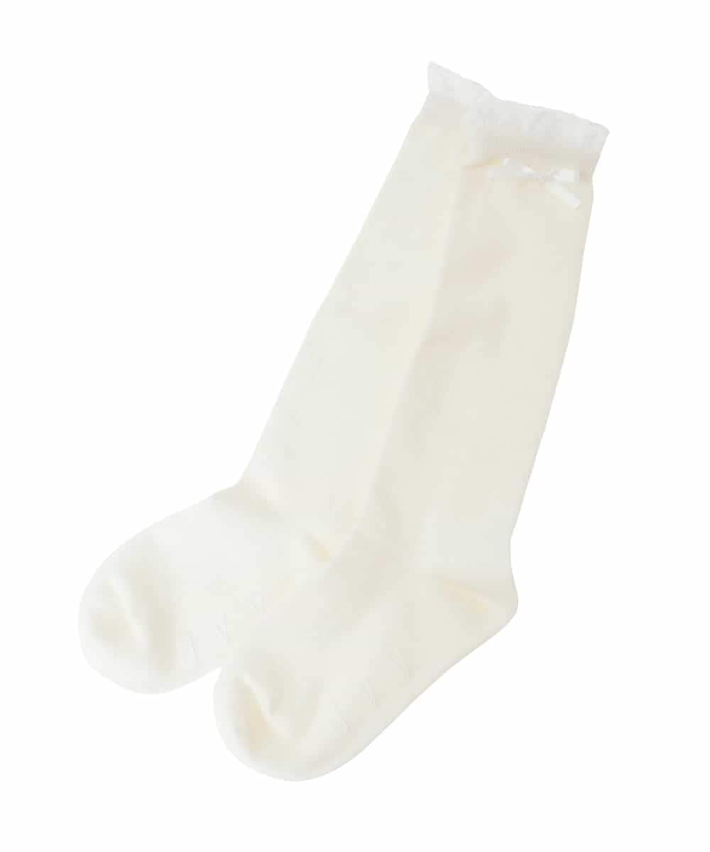 KGLCD03014 a.v.v KIDS(アー・ヴェ・ヴェ) [16-18cm/19-21cm]【セレモニー】フリルリボンハイソックス ホワイト