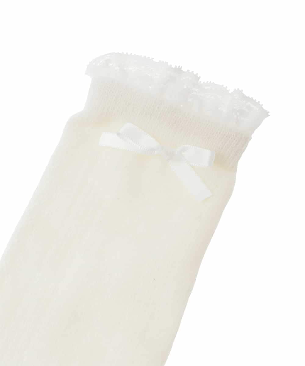 KGLCD03014 a.v.v KIDS(アー・ヴェ・ヴェ) [16-18cm/19-21cm]【セレモニー】フリルリボンハイソックス ホワイト