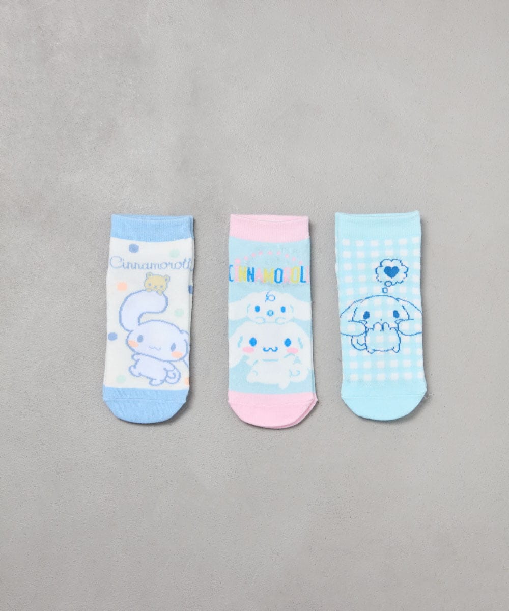KGLED01012 a.v.v KIDS [KIDS]【シナモロール】３点セットアソートソックス