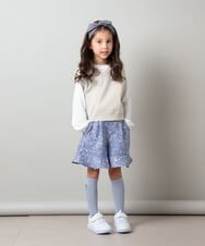 KGLFS11009 a.v.v KIDS(アー・ヴェ・ヴェ) [KIDS]ワンポイント刺繍ハイソックス ライトグレー