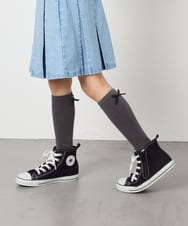 KGLGD12007 a.v.v KIDS(アー・ヴェ・ヴェ) [KIDS]バックリボンハイソックス グレー