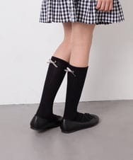 KGLGD12007 a.v.v KIDS(アー・ヴェ・ヴェ) [KIDS]バックリボンハイソックス ブラック