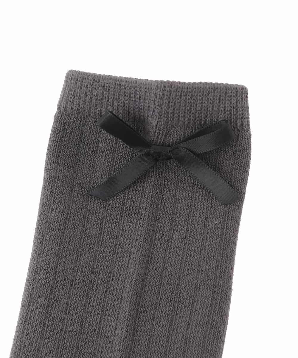 KGLGD12007 a.v.v KIDS(アー・ヴェ・ヴェ) [KIDS]バックリボンハイソックス グレー