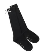 KGLGD12007 a.v.v KIDS(アー・ヴェ・ヴェ) [KIDS]バックリボンハイソックス ブラック