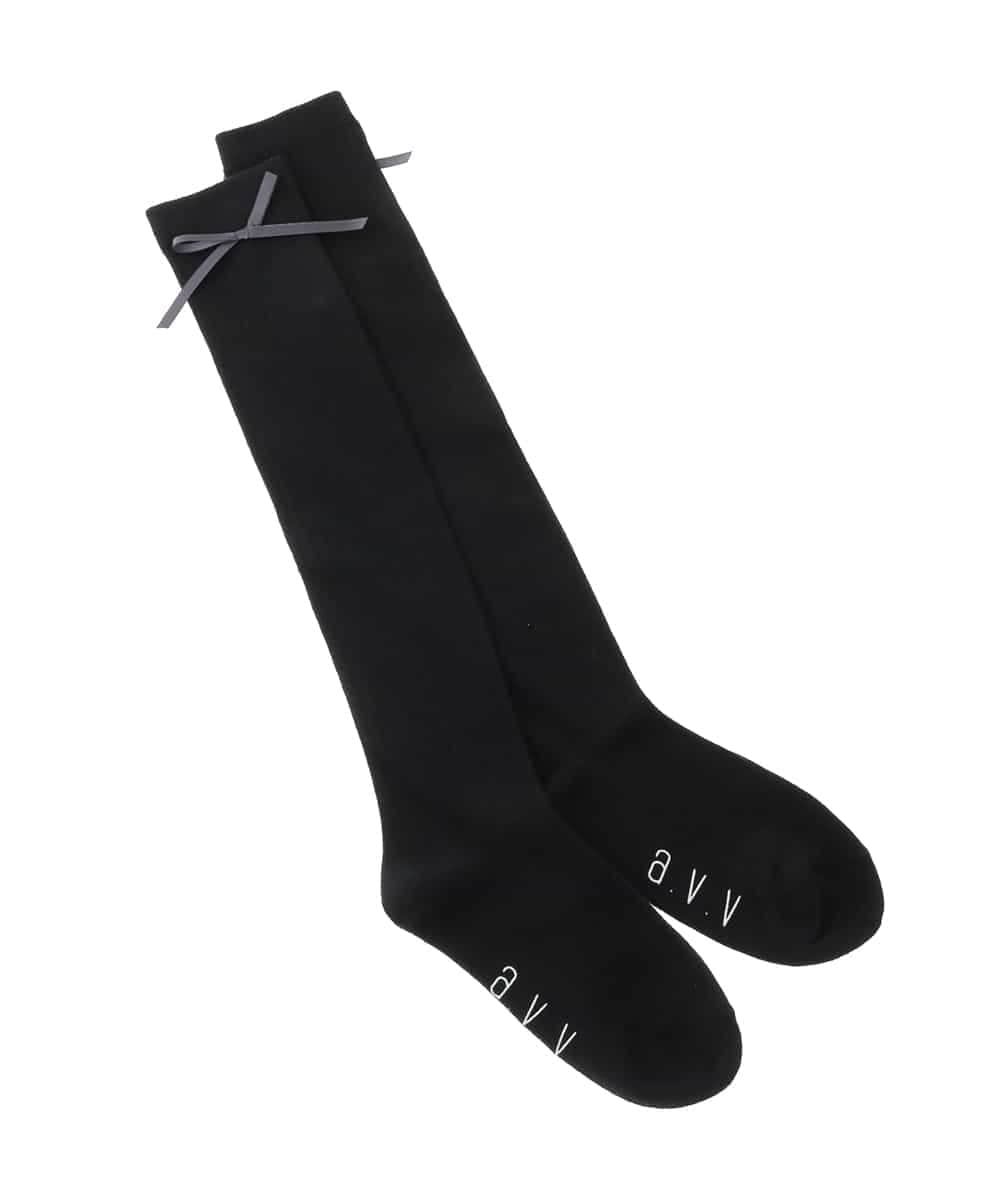 KGLGD14009 a.v.v KIDS(アー・ヴェ・ヴェ) [KIDS]サイドリボンニーハイ ブラック