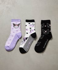 KGLJA06012 a.v.v KIDS(アー・ヴェ・ヴェ) [KIDS]【クロミ】3Pソックスセット ラベンダー