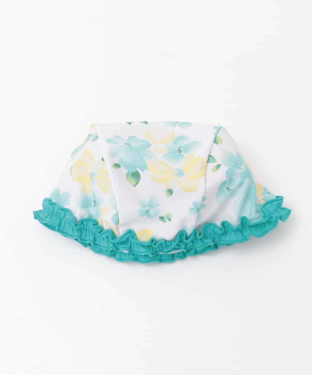 KGMGK04049 a.v.v KIDS(アー・ヴェ・ヴェ) [100-130]【2点セット】フラワープリントスイムワンピース[WEB限定サイズ] グリーン