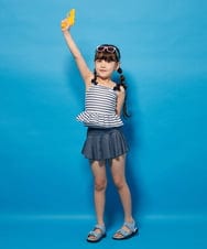 KGMGV01039 a.v.v KIDS(アー・ヴェ・ヴェ) [110-130]マリンボーダーセパレート水着 ネイビー