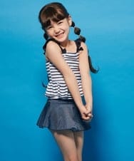 KGMGV01039 a.v.v KIDS(アー・ヴェ・ヴェ) [110-130]マリンボーダーセパレート水着 ネイビー