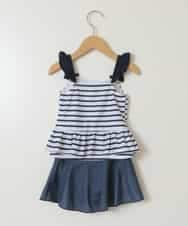KGMGV01039 a.v.v KIDS(アー・ヴェ・ヴェ) [110-130]マリンボーダーセパレート水着 ネイビー