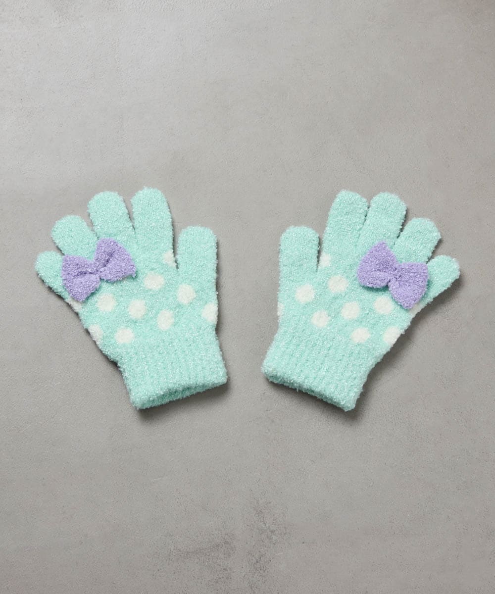 KGTAD01017 a.v.v KIDS(アー・ヴェ・ヴェ) [KIDS]もちもちリボン手袋 グリーン