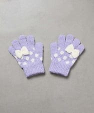 KGTAD01017 a.v.v KIDS(アー・ヴェ・ヴェ) [KIDS]もちもちリボン手袋 ラベンダー
