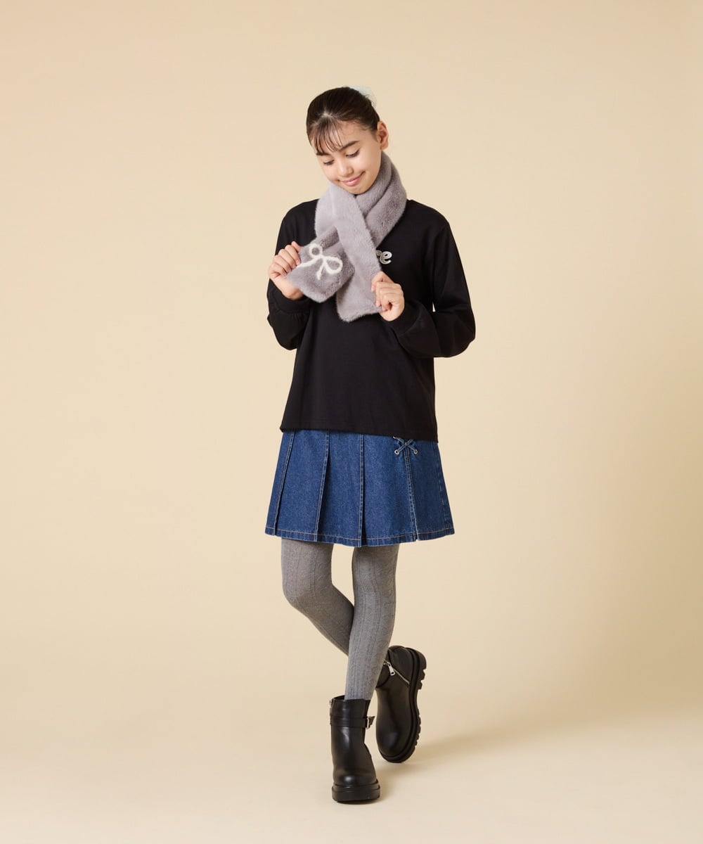KGUAD07014 a.v.v KIDS(アー・ヴェ・ヴェ) [KIDS]ジャガードタイツ グレー