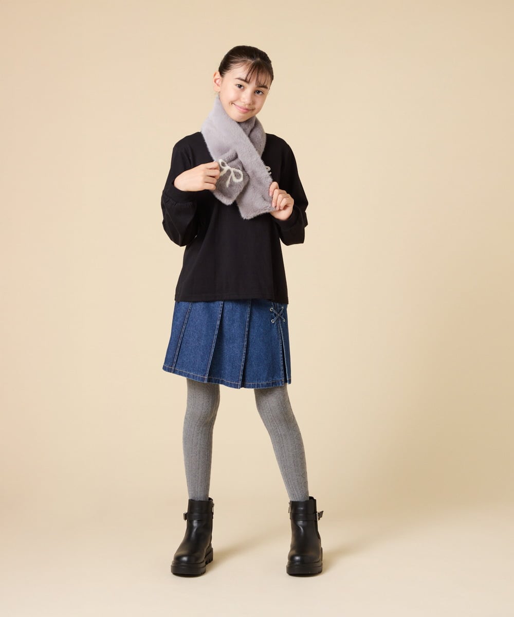 KGUAD07014 a.v.v KIDS(アー・ヴェ・ヴェ) [KIDS]ジャガードタイツ グレー