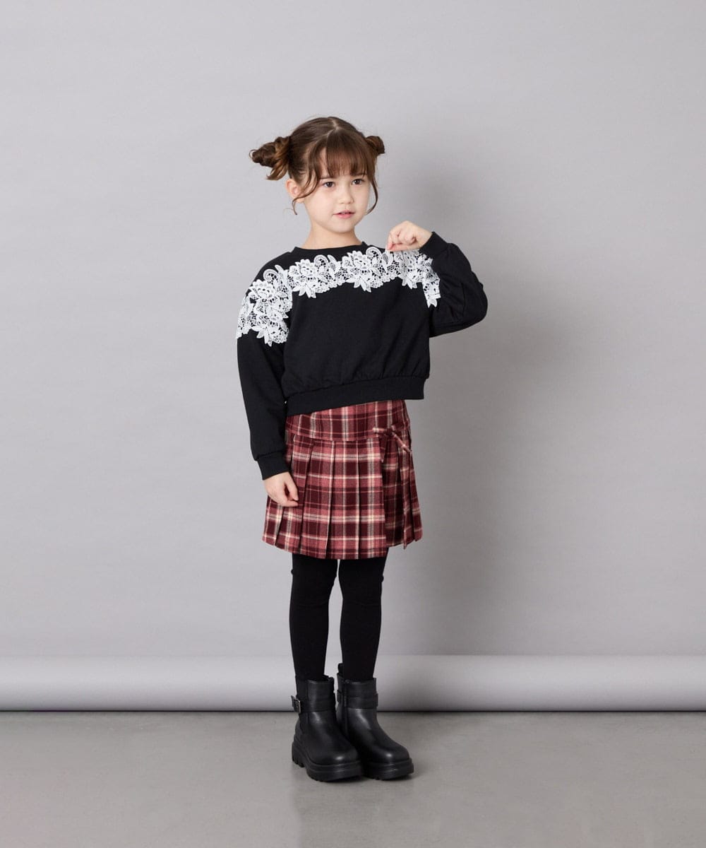 KGUAG31014 a.v.v KIDS(アー・ヴェ・ヴェ) ﾊｰﾄﾎﾟｲﾝﾄﾀｲﾂ ブラック