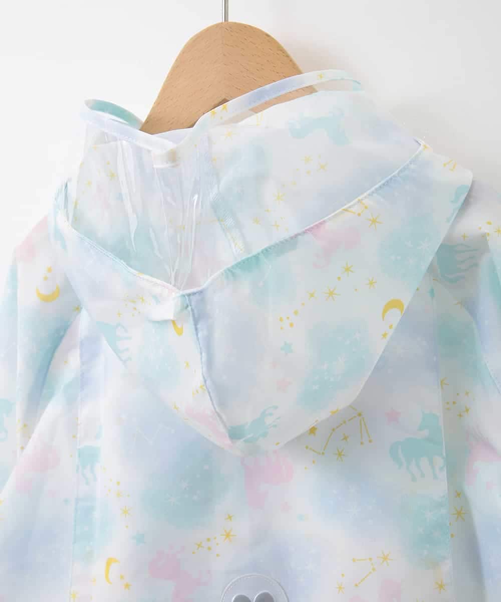 KGYJJ50034 a.v.v KIDS(アー・ヴェ・ヴェ) [KIDS]ｏｒａｎｇｅ　ｂｏｎｂｏｎユニコーンレインコート[WEB限定サイズ] ライトブルー