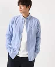 KHBEA01044 a.v.v MEN(アー・ヴェ・ヴェ) 【累計2万枚販売】エッフェル塔刺繡オックスボタンダウンシャツ ブルー
