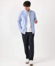 KHBEA01044 a.v.v MEN(アー・ヴェ・ヴェ) 【累計2万枚販売】エッフェル塔刺繡オックスボタンダウンシャツ ブルー