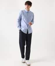 KHBEA01044 a.v.v MEN(アー・ヴェ・ヴェ) 【累計2万枚販売】エッフェル塔刺繡オックスボタンダウンシャツ ブルー