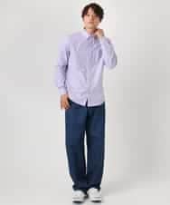 KHBEA01044 a.v.v MEN(アー・ヴェ・ヴェ) 【累計2万枚販売】エッフェル塔刺繡オックスボタンダウンシャツ ブルー