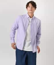 KHBEA01044 a.v.v MEN(アー・ヴェ・ヴェ) 【累計2万枚販売】エッフェル塔刺繡オックスボタンダウンシャツ ブルー