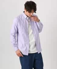 KHBEA01044 a.v.v MEN(アー・ヴェ・ヴェ) 【累計2万枚販売】エッフェル塔刺繡オックスボタンダウンシャツ ブルー