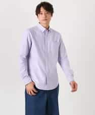 KHBEA01044 a.v.v MEN(アー・ヴェ・ヴェ) 【累計2万枚販売】エッフェル塔刺繡オックスボタンダウンシャツ ブルー