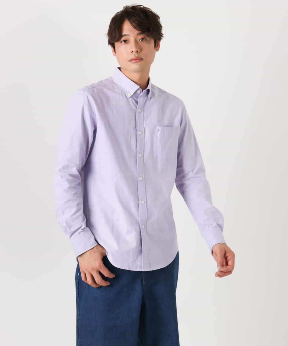 KHBEA01044 a.v.v MEN(アー・ヴェ・ヴェ) 【累計2万枚販売】エッフェル塔刺繡オックスボタンダウンシャツ ブルー