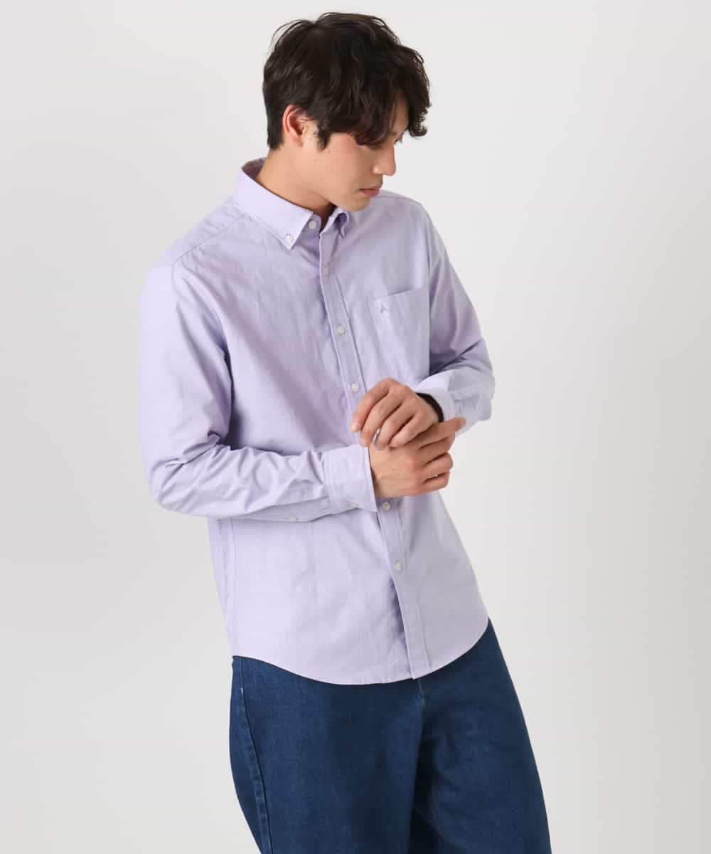 KHBEA01044 a.v.v MEN(アー・ヴェ・ヴェ) 【累計2万枚販売】エッフェル塔刺繡オックスボタンダウンシャツ ブルー