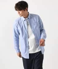 KHBEA01044 a.v.v MEN(アー・ヴェ・ヴェ) 【累計2万枚販売】エッフェル塔刺繡オックスボタンダウンシャツ ブルー