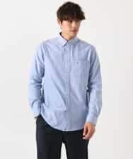 KHBEA01044 a.v.v MEN(アー・ヴェ・ヴェ) 【累計2万枚販売】エッフェル塔刺繡オックスボタンダウンシャツ ブルー