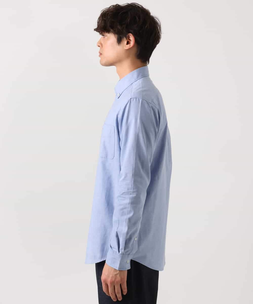 KHBEA01044 a.v.v MEN(アー・ヴェ・ヴェ) 【累計2万枚販売】エッフェル塔刺繡オックスボタンダウンシャツ ブルー