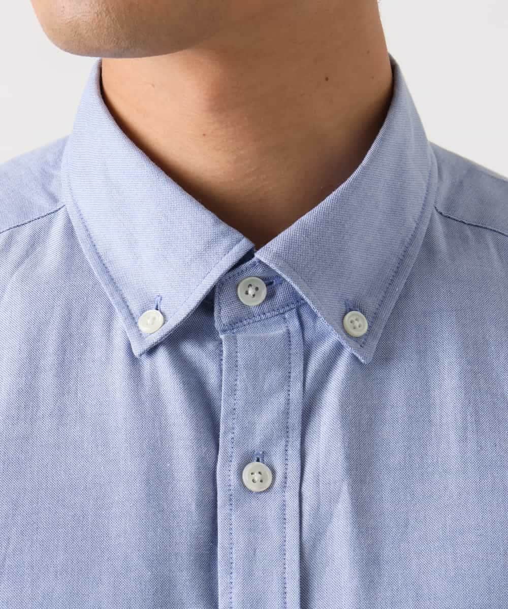 KHBEA01044 a.v.v MEN(アー・ヴェ・ヴェ) 【累計2万枚販売】エッフェル塔刺繡オックスボタンダウンシャツ ブルー