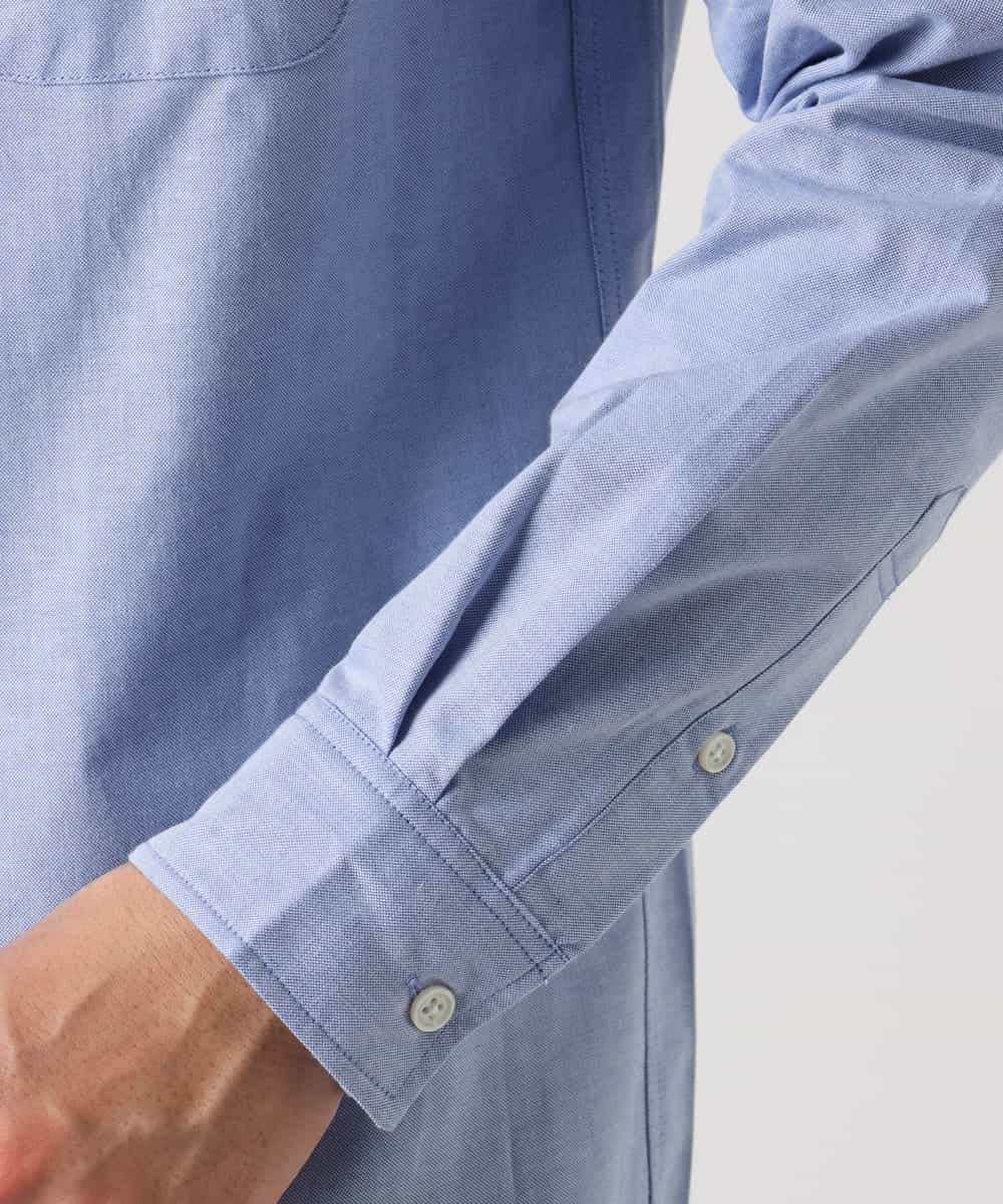 KHBEA01044 a.v.v MEN(アー・ヴェ・ヴェ) 【累計2万枚販売】エッフェル塔刺繡オックスボタンダウンシャツ ブルー