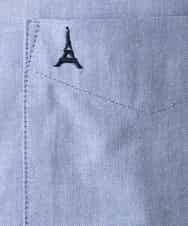 KHBEA01044 a.v.v MEN(アー・ヴェ・ヴェ) 【累計2万枚販売】エッフェル塔刺繡オックスボタンダウンシャツ ブルー